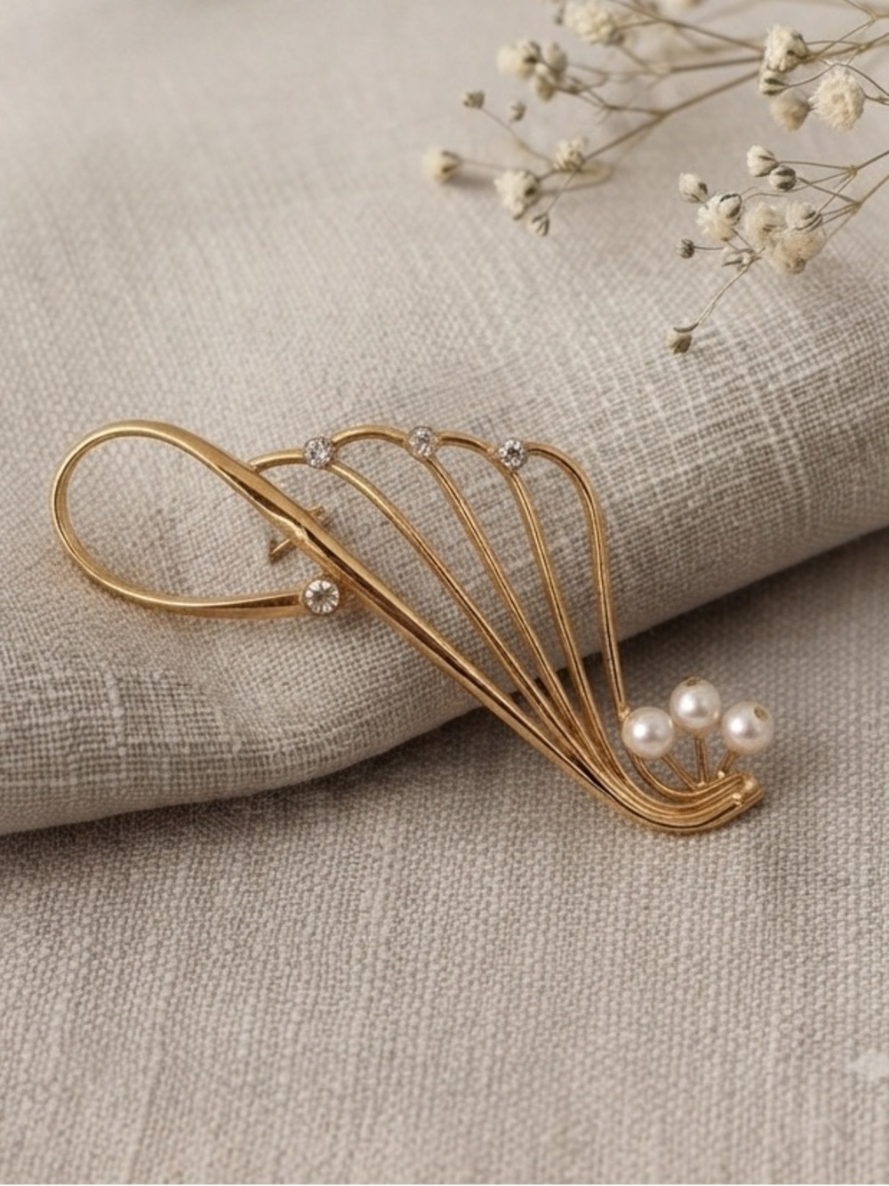 Vintage Mid-Century Modern Swirl Brooch